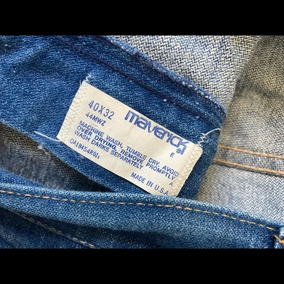 Vintage Maverick jeans mens 40x32 cowboy denim jeans USA made - Picture 5 of 5